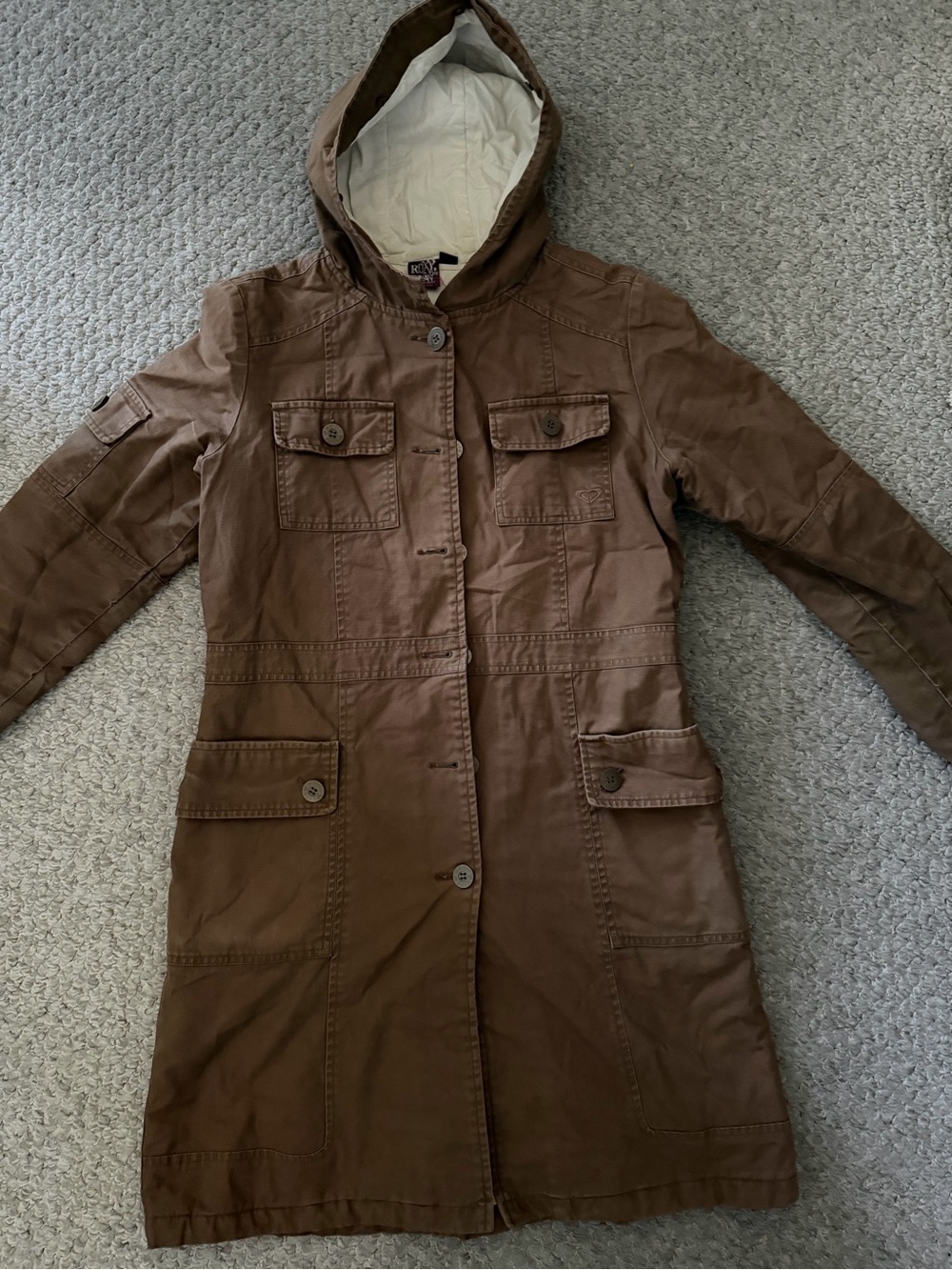 Roxy Brown Hooded Trench Coat